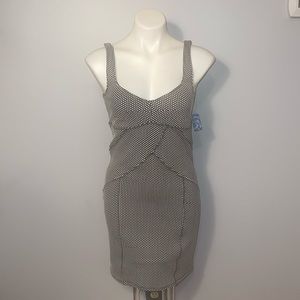 Intimately free people sleeveless dress large black white polka dot. NWT.